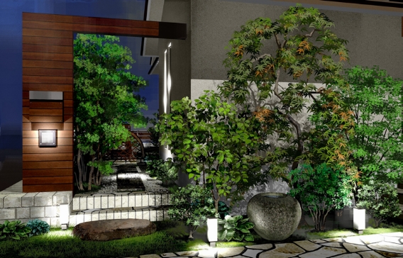 住宅玄関まわりの3Dパース提案例